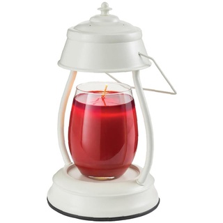 Candle Warmers Hurricane Kerzenwärmer Laterne mit Lampe für Duftkerzen im Glas (Creme weiß)