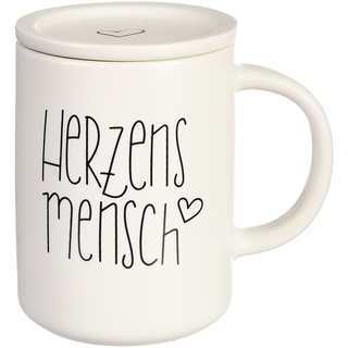 Henkelbecher HERZENSMENSCH ca. 36, weiss
