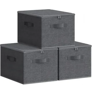 Songmics Aufbewahrungsbox 30 x 40 x 25 cm 3-tlg. grau
