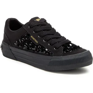 Rocket Dog Cheery Comfort Plüschschaum-Sneaker für Damen, Pailletten schwarz, 41 EU