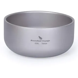 Boundless Voyage Titan Doppelwandige Schüssel für erwachsene Kinder Outdoor Camping Geschirr Outdoor Bowl Titan Rice Bowl Ti15146B