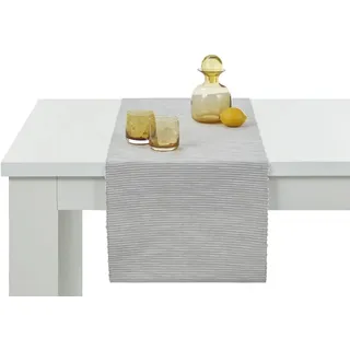 HOME STORY Tischläufer  Greta , silber , 100% Baumwolle , Maße (cm): B: 40