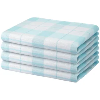 One Home Geschirrtuch Quadro, (4-tlg), Geschirrtücher Modern und Saugfähig blau