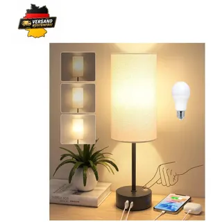 Nachttischlampe Touch Dimmbar USB A C Ladefunktion