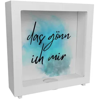 Das gönn ich Mir Rahmen Spardose aus Holz mit Spruch Sparen mit Style Gönns dir Spruch zum Sparschwein Auszeit Sparbüchse Geburtstag für Erwachsene zur Einweihung