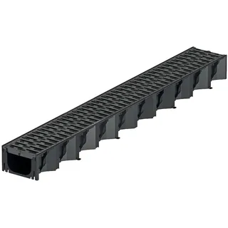 ACO HexaLine 2.0 Entwässerungsrinne 1 m schwarz mit Microgrip Stegrost