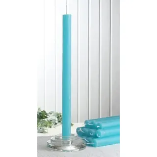 Rustik-Stabkerzen, 12er-Pack, ca. 30 x 2,1 cm Ø, aqua-türkis