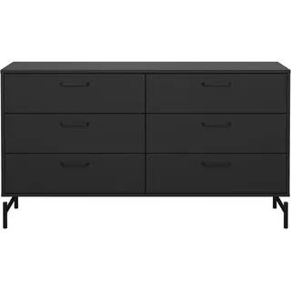VCM ebuy24 Kommode 6 Schubladen Schwarz Matt