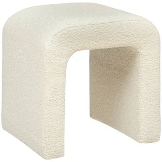 Atmosphera Hocker Sevi Bouclé 41 x 35 x 43 cm Weiß