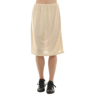 F&K-Mode Unterrock Maxi Unterrock Falten Gummibund Mit Gummibund beige XXL/XXXL