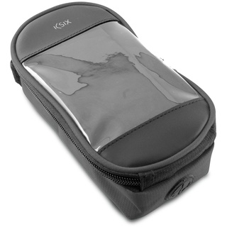 KSIX BXBIBAG02 - Transparente Tasche für Smartphone, bis zu 5,5 Zoll, Farbe Schwarz