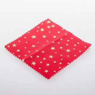 Textildeckchen Weihnachtsmotiv 12cm rot