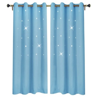 Vorhang »Sterne Vorhang Kinderzimmer Gardinen, Verdunklungs BLICKDICHT Vorhänge«, Rosnek, (2 St), Store, B*H:132x160cm; 132x183cm; 132x213cm blau 132 cm x 160 cm