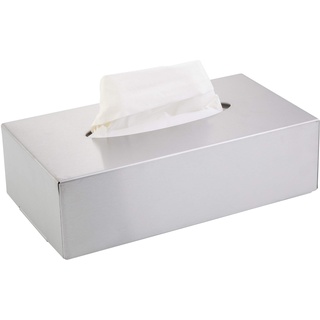 axentia 116941 Kosmetiktücherbox - Taschentuchbox - Taschentuchspender mit Wandmontage - Tücherbox, Edelstahl, Silber, 24.5 x 13 x 7 cm, 1 Einheiten