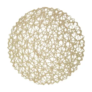 FGUUTYM 3 Stück feines Papierschnur-Tischset, rund, zufällig geflochten, Tisch-Isoliermatte, Papierschnur, dekorative, Tischset Tischsets Filz (Beige, A)
