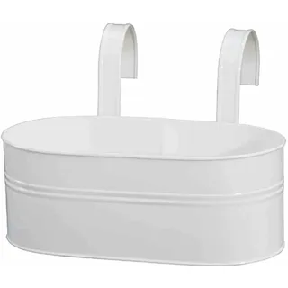 Siena Garden Balkonkasten oval mit Halter 39 x 16,5 x 14,5 cm weiß