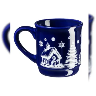 48er-Set MÄSER Glühweinbecher mit Weihnachtsmotiv, Füllstrich innen 0,2 l, BLAU