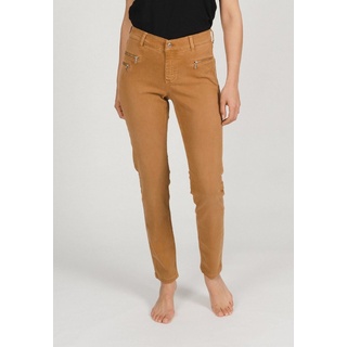 ANGELS Slim-fit-Jeans Jeans Malu Zip mit Zierreißverschlüssen mit Label-Applikationen braun 30 - 34