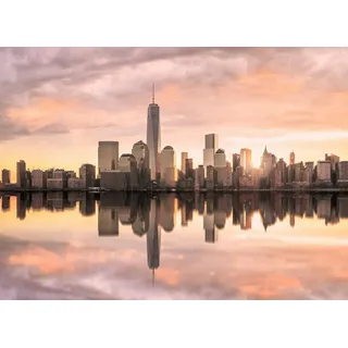 living walls Fototapete Designwalls Skyline New York 2, glatt, (5 St), Vlies, Wand, Schräge, Decke beige|bunt|gelb