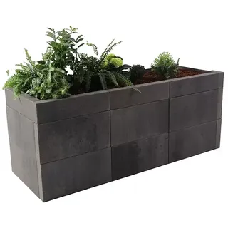 EHL Creaform Pflanzkübel  (188 x 67 x 75 cm, Lavaschwarz, Rechteckig, Beton)