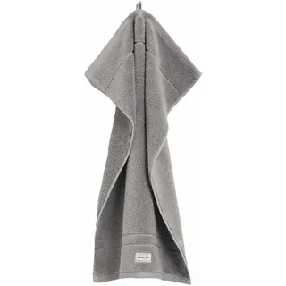 GANT Gästetuch - Premium Handtuch, Frottee, Baumwolle, Logo, uni Grau / 30x50cm