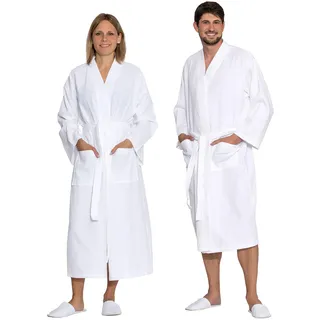 ZOLLNER Bademantel - hautfreundliches und weiches Waffelpique - Unisex - Baumwolle - Größe S-3XL - waschbar bis 60°C - Hotelqualität - Oeko Tex® zertifiziert, 266 - S
