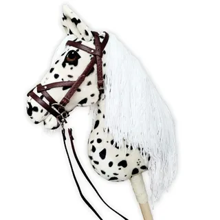 Hobby Horse Hobbypferd groß A3 (Pferd auf einem Stock) (White)