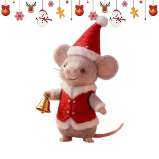 Generisch Filzmaus Weihnachten Figuren | 4 * 8 cm Mini Weihnachtsmaus Figur | Niedliche Nadelfilzmaus | Modische Sammlermäuse | Ideal Als Kleines Geschenk