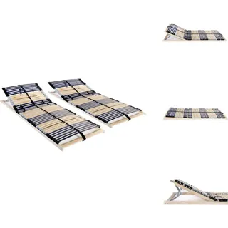 vidaXL Lattenroste 2 Stk. mit 42 Latten 7 Zonen 70 x 200 cm - Betten & Bettgestelle - Braun
