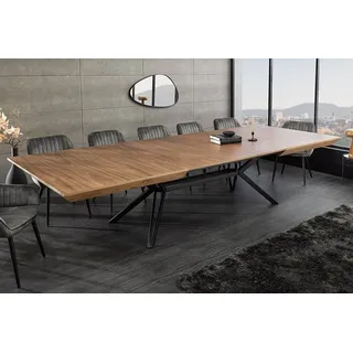 riess-ambiente Esstisch GIANT 200-320cm natur/schwarz-Walnuss, Metall, ausziehbar, 14 Personen (Einzelartikel, 1-St), verlängerbarer Konferenztisch - ideal für große Wohn- und Essbereiche braun