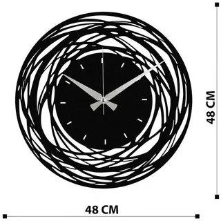 Wallity Wanduhr 100% METAL (Thickness: 1,2mm), 48 x 48 cm Z1422 schwarz