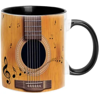 Imtrub Personalisierte Kaffeetasse aus Keramik Tasse mit Griff, Musiknoten, Gitarre, Klavier, Musikgeschenke für Freunde, Männer, Frauen, Musiklehrer, kreative Geschenke für Geburtstage, Weihnachten