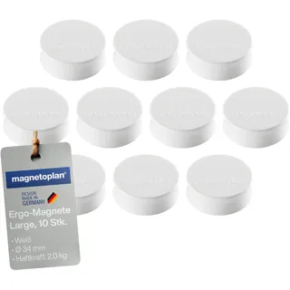 Magnetoplan Ergo-Magnete, large, weiß, Pack a 10 Stück