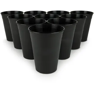 Boozie ́s 22 Partybecher Set 16oz/473ml. Extra robust. Aus nachhaltigem Hartplastik Mehrweg Party-Cups Spülmaschinenfest, Wiederverwendbar, Made in Germany. Party Becher, Red Cup.l (schwarz)