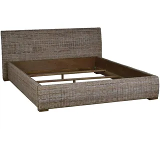 Rattanbett 180x200cm 'Tanaya' Massivholz, Rattan Mango