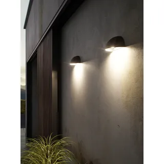 D (A bis G) Smarte LED-Leuchte NORDLUX "Arcus" Lampen Gr. Höhe: 10 cm, schwarz LED Smart Home Außenleuchte Gartenleuchte Außenwandleuchte Außenwandleuchten