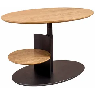 58 aufm Kessel Couchtisch höhenverstellbar Anthrazit/Wildeiche 65 x 65 x 95 cm