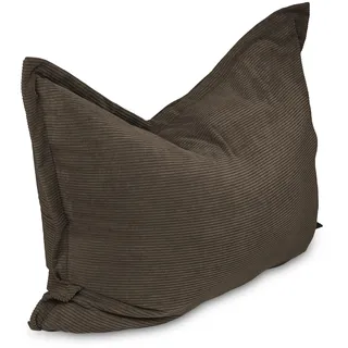 chilly pilley Sitzsack L XL XXL Cordstoff Bodenkissen Beanbag Styropor Füllung Riesensitzsack Cord-Material Sitzkissen Gartenkissen zum Liegen und Sitzen Cord 100x70 Braun