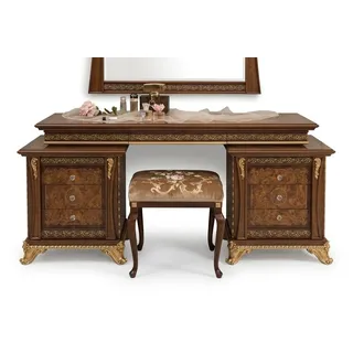 Xlmoebel Schminktisch Frisierkommode im Barock Antik Stil mit Schubladen (Schminktisch, Schminktisch), Hergestellt in Europa braun