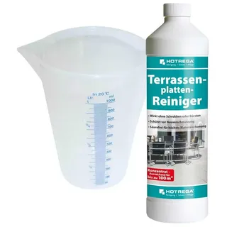 HOTREGA® Terrassenplatten Reiniger 1L Terrasse Balkon reinigen inkl Messbecher Universalreiniger