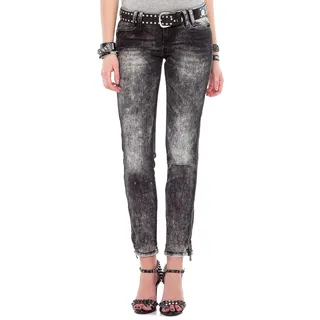 Cipo & Baxx Damen Jeanshose Denim Hose WD194 Schwarz W26 L32 - 26W / 32L