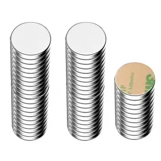 ECENCE Neodym Magnete 50 Stück - rund selbstklebend - 8x1mm | silber,