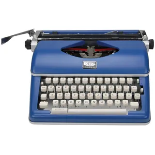 Royal 79106B Klassische manuelle Schreibmaschine, Blau | Metallkonstruktion, 88 Zeichen, breiter Wagen, tragbares Design