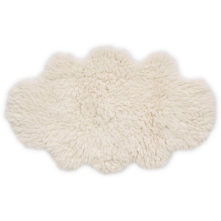 Wollteppich Flokos 2, THEKO, wolkenförmig, Höhe: 62 mm, Handweb Teppich, Hochflor, reine Wolle, handgewebt beige