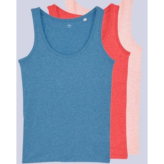 YTWOO Tanktop 3er Pack Tops, Damen, meliert, Bio Baumwolle, Farbkombinationen (Spar-Set, 3er Pack Spar-Set) L