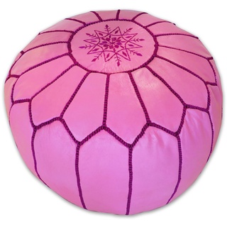 Leder Sitzhocker orientalische Sitzkissen Pouf Pouffe Ottoman Sitz kissen pink