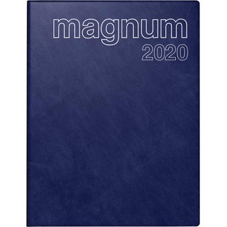 rido/idé 702704238 Buchkalender magnum (2 Seiten = 1 Woche, 183 x 240 mm, Schaumfolien-Einband Catana, Kalendarium 2020) dunkelblau