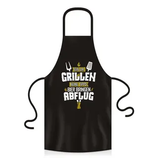 YORA Grillschürze für Männer lustig - Bin am Grillen, (Set, 2-tlg., Grillschürze + personalisierbarer Urkunde), das perfekte Geschenk für alle Männer, die Grillen lieben goldfarben