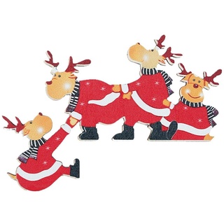 Kaikso-In Lustige Weihnachtstürrahmen-Dekorationen, hölzerner Weihnachtsmann, Elch, Schneemann, Ornament, Weihnachten, Feiertagsdekoration für Türfenster