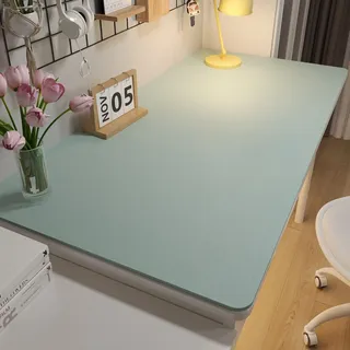 BESTORI Multifunktionales Schreibtischunterlage rutschfeste Wasserdichter Mauspad PU Leder Ultradünnes Mauspad für Büro und Zuhause Hellblau, 80 x 140 cm